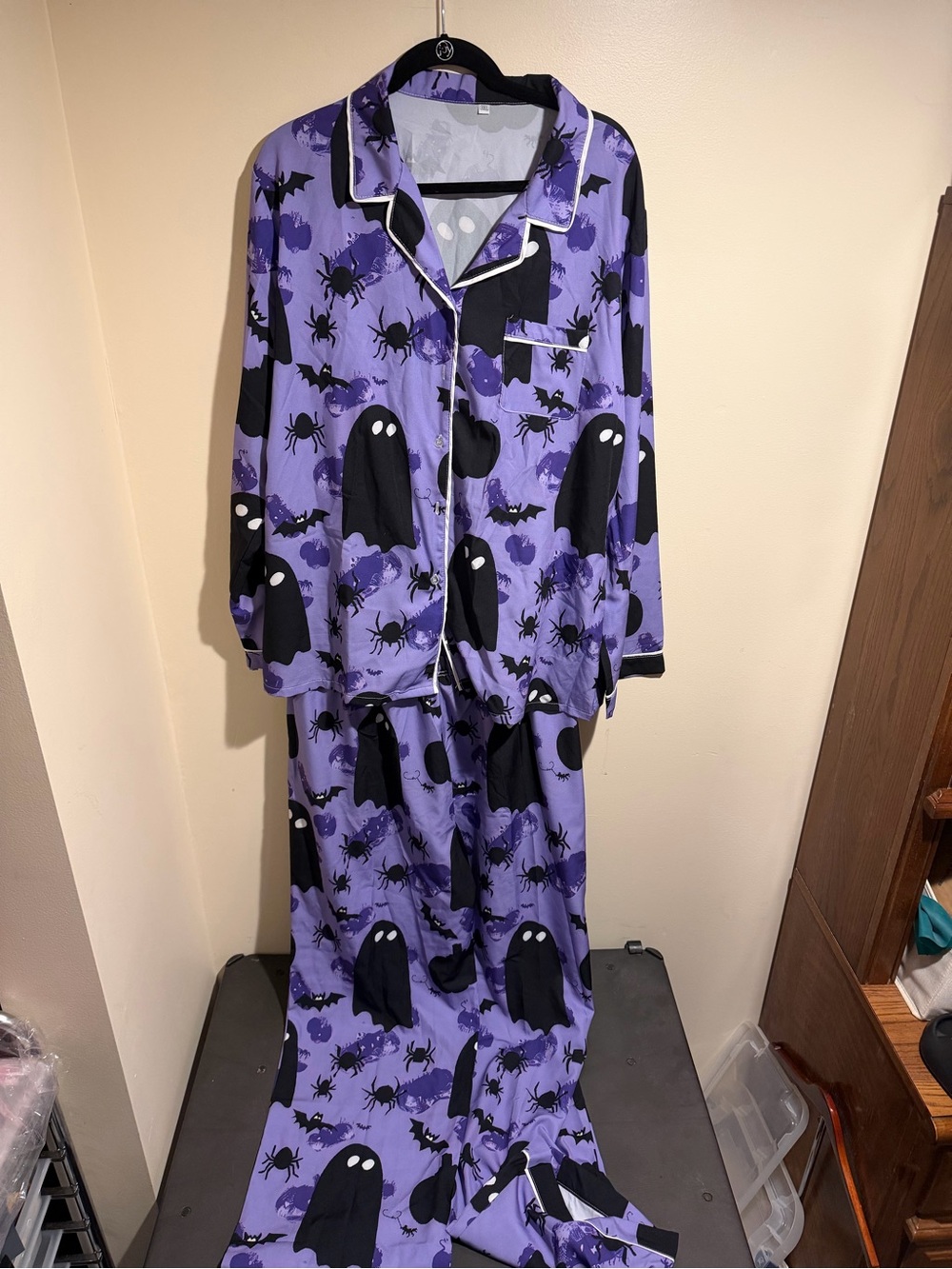 Amazon Purple Halloween Ghost & Spider Women's Pajama Set